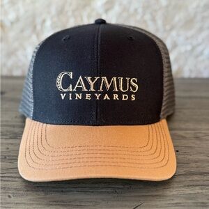 NWT Caymus Vineyards Legacy Black and Tan Adjustable Hat